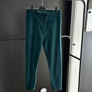 Victoria's Secret Dark Green Lace-Up Leggings